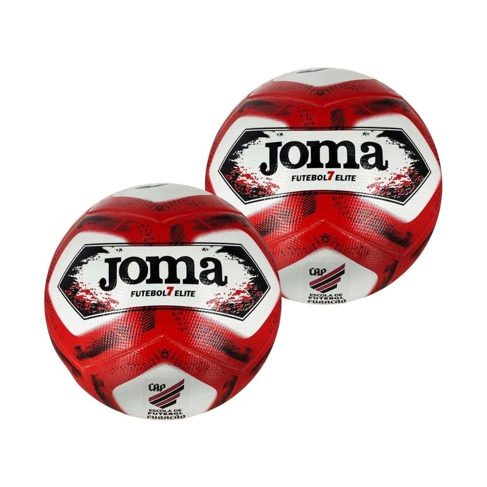 Kit 2 Bolas De Futebol Society Joma 7 Athletico Paranaense - Cor: Vermelho / Tamanho: Único