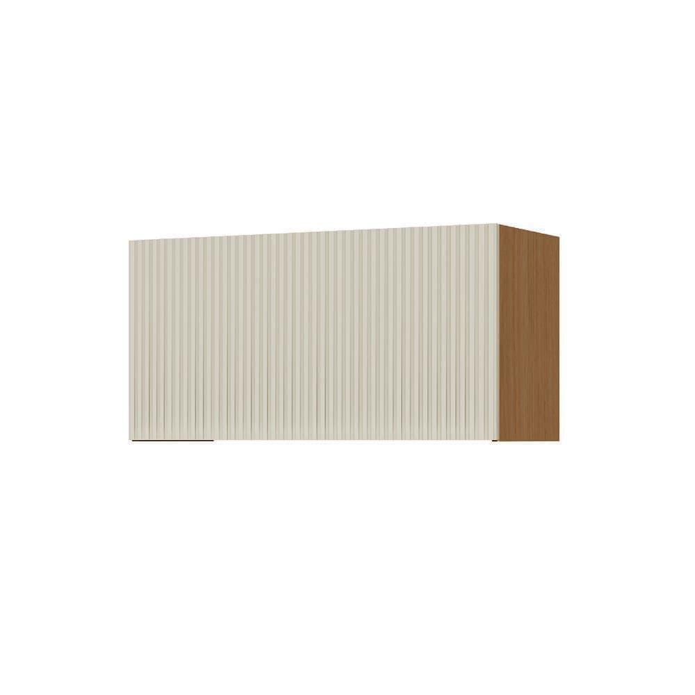 Armário Aéreo Geladeira Nesher Simone Mendes com 1 Porta Basculante 80 cm - Carvalho/Greige