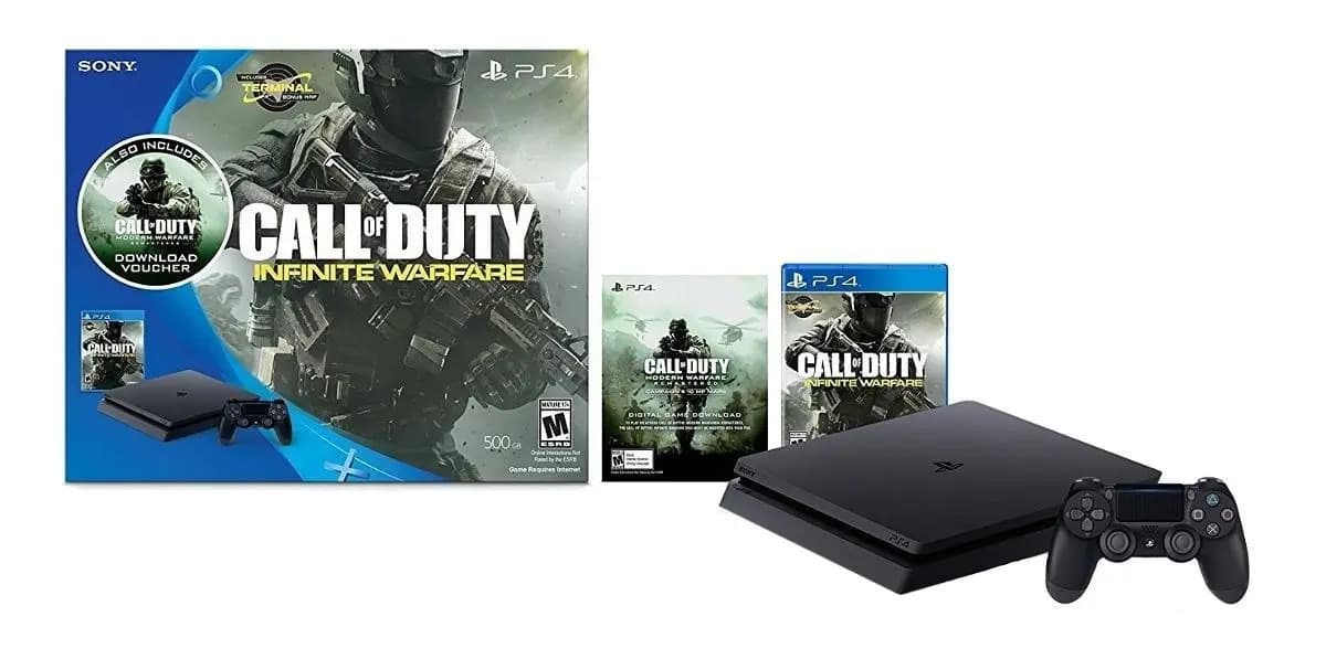 Sony PlayStation 4 Slim 500GB Call of Duty: Infinite Warfare Bundle cor preto onyx